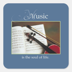 Musical Strings, The Soul of Life, Traditional Square Sticker