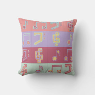 musical symbol pattern throw pillow