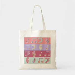 musical symbol pattern tote bag