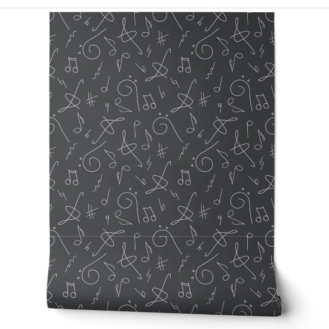 musical symbol pattern wallpaper (Unrolling)