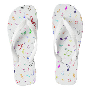 Musical Symbols in Rainbow Colours Flip Flops