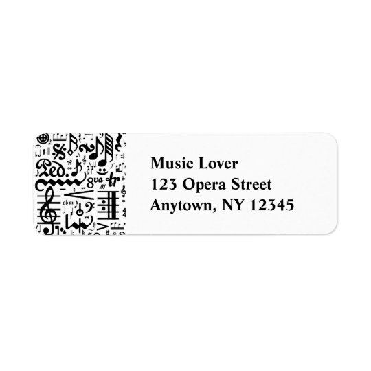 Musical Symbols Label Return Address Label