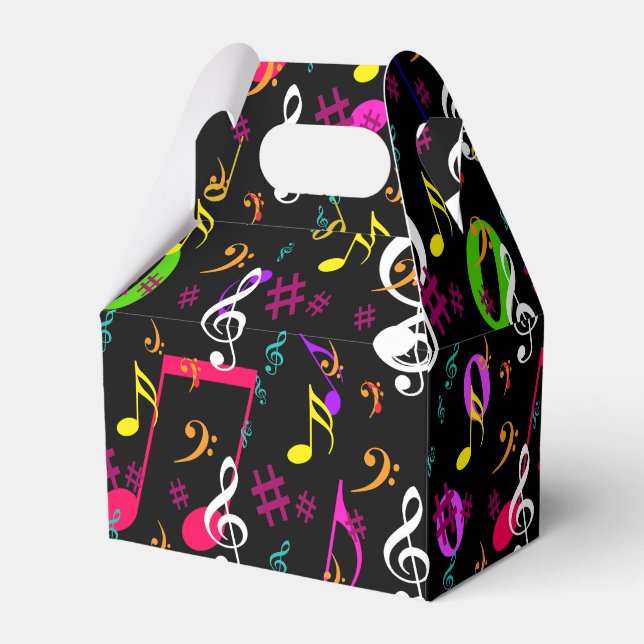 Musical Symbols Pattern Design Favor Box (Front Side)