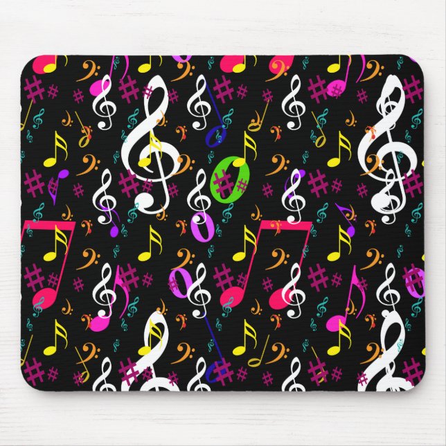 Musical Symbols Pattern Design Mouse Pad (Front)