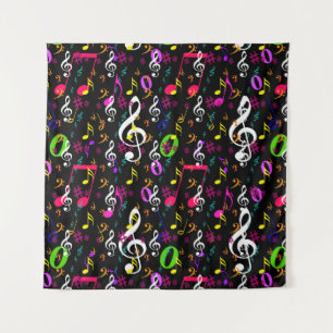 Musical Symbols Pattern Design Tapestry