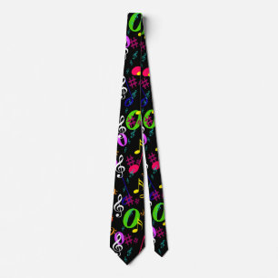 Musical Symbols Pattern Design Tie