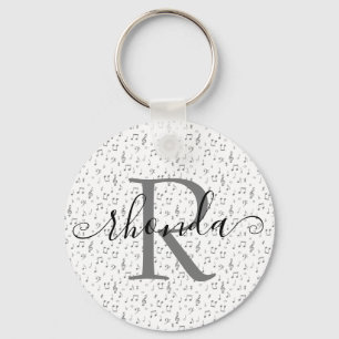 Musical symbols personalized keychain