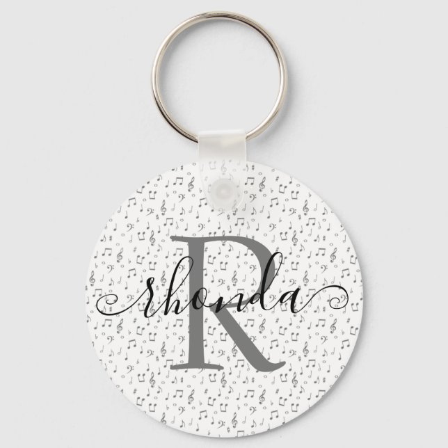 Musical symbols personalized keychain (Front)