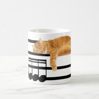 Musical tabby kitty cat coffee mug