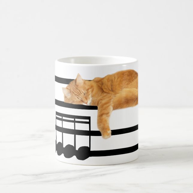 Musical tabby kitty cat coffee mug (Center)