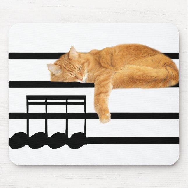 Musical tabby kitty cat mouse pad (Front)