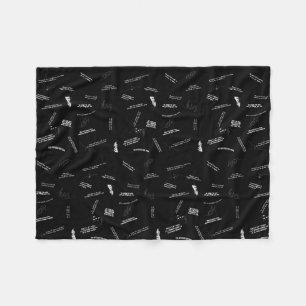 Musical Theater Inspirational Quotes Black & White Fleece Blanket