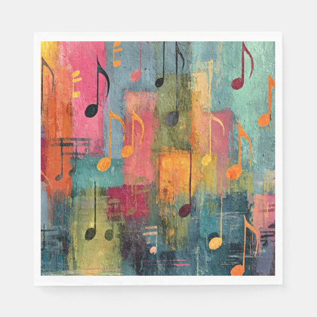 Musical Theme Abstract Art Napkin (Front)