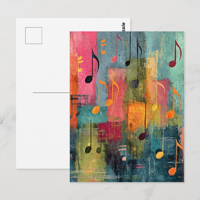 Musical Theme Abstract Art Postcard (Front/Back)