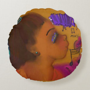Musical Theme Round Pillow