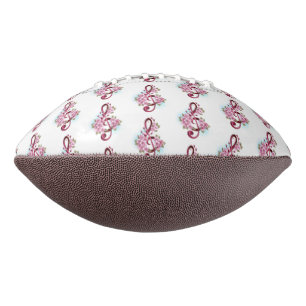 Musical treble clef notes with Sakura flowers Football