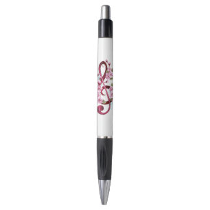 Musical treble clef notes with Sakura flowers Pen