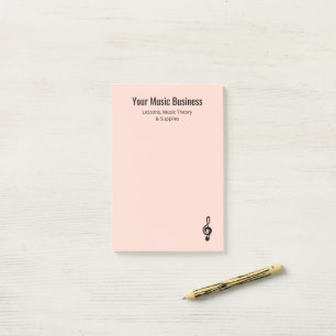 Musical Treble Clef Pink Professional Musician Post-it Notes