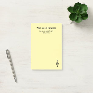 Musical Treble Clef Professional Musician Yellow Post-it Notes