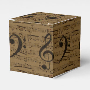 Musical Treble Clef Sheet Music Classic Favor Box