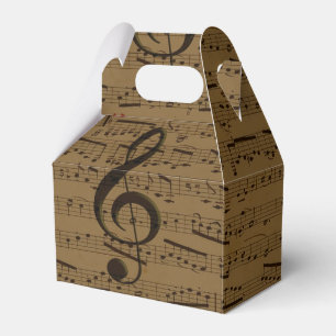 Musical Treble Clef Sheet Music Classic Favor Box