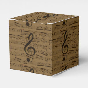 Musical Treble Clef Sheet Music Classic Favor Box