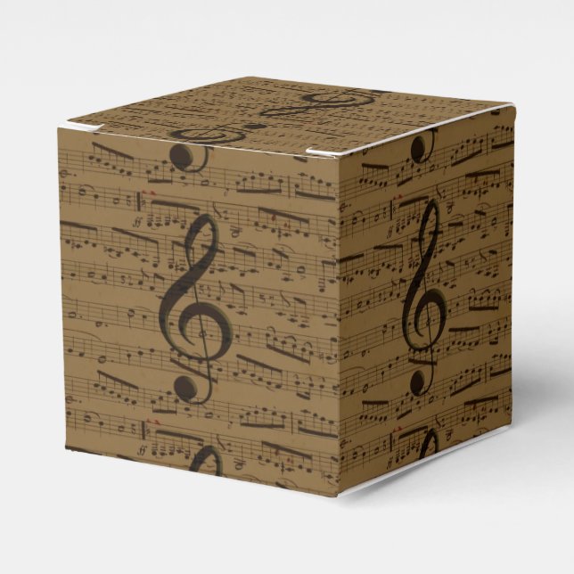 Musical Treble Clef Sheet Music Classic  Favor Box (Front Side)