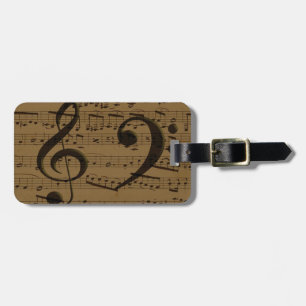 Musical Treble Clef Sheet Music Classic  Luggage Tag