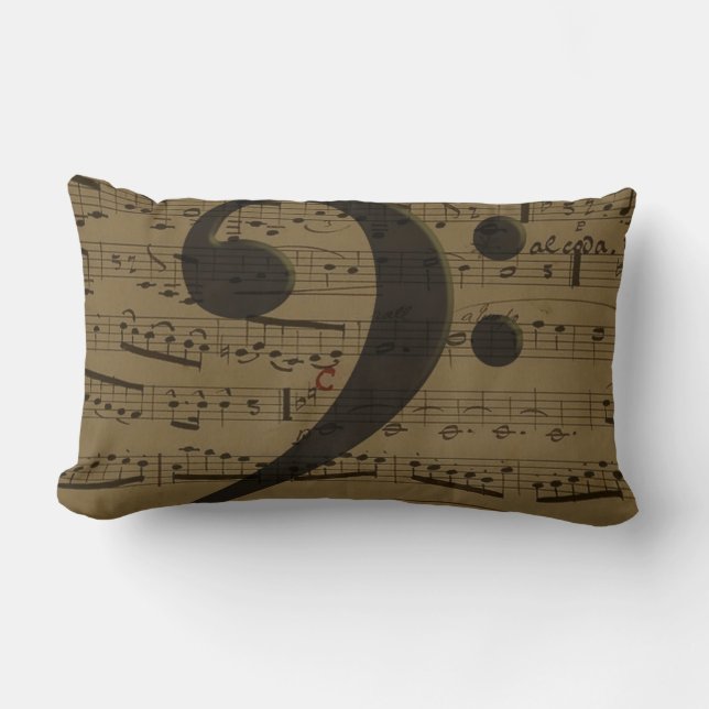 Musical Treble Clef Sheet Music Classic  Lumbar Pillow (Front)