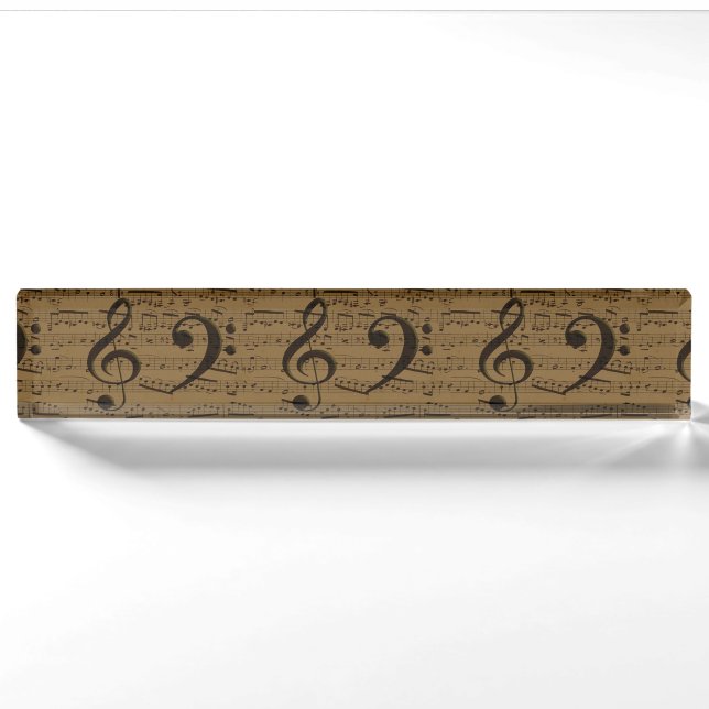 Musical Treble Clef Sheet Music Classic  Nameplate (Front)