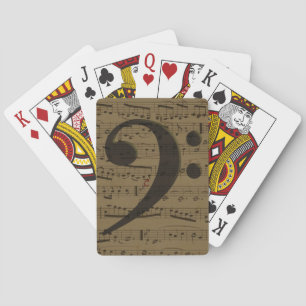 Musical Treble Clef Sheet Music Classic  Playing Cards