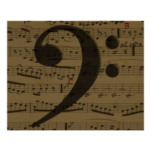 Musical Treble Clef Sheet Music Classic  Poster