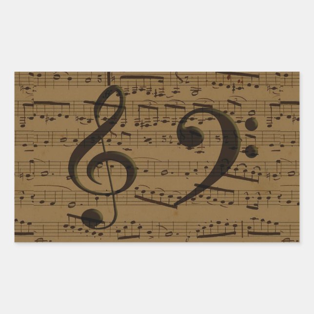 Musical Treble Clef Sheet Music Classic  Sticker (Front)