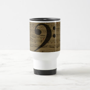 Musical Treble Clef Sheet Music Classic Travel Mug