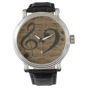 Musical Treble Clef Sheet Music Classic Watch