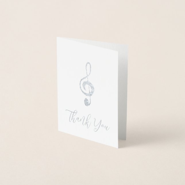 Musical Treble Clef Simple  Foil Card (Front)