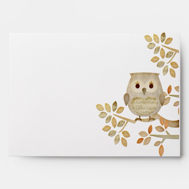 Musical Tree Owl Envelope (Front)