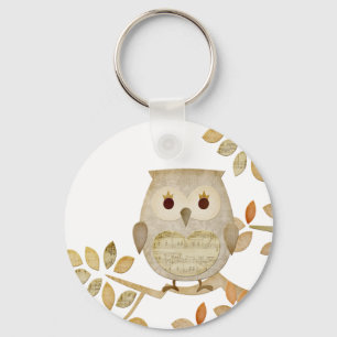 Musical Tree Owl Keychain