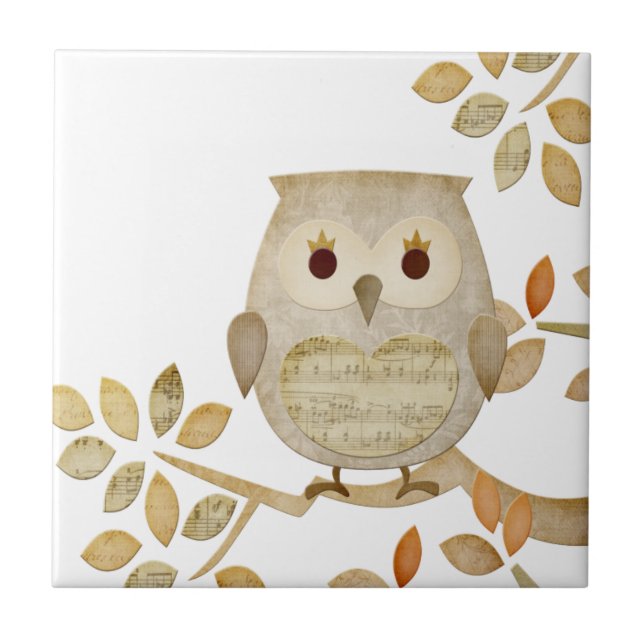 Musical Tree Owl Tile (Front)