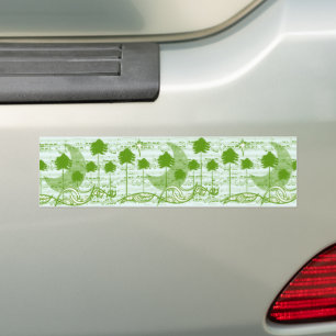 Musical Trees Blue Bumper Sticker