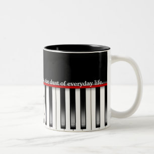 Musical Truism with Piano Two-Tone Coffee Mug