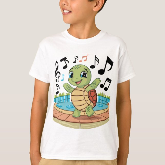Musical Turtle with Microphone T-Shirt (Front)