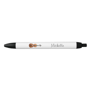 Musical Violin Cute Fiddle Black Ink Pen