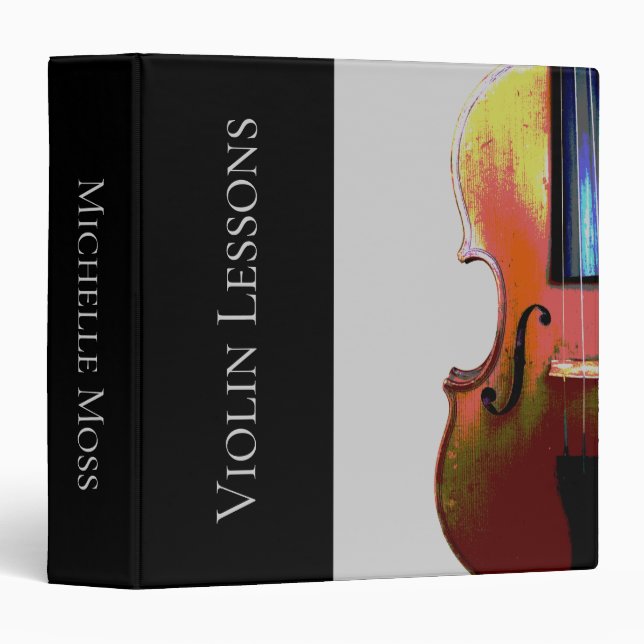 Musical Violin Lessons Personalized  Binder (Front/Spine)