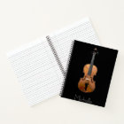 Musical Violin Simple Personalized Black