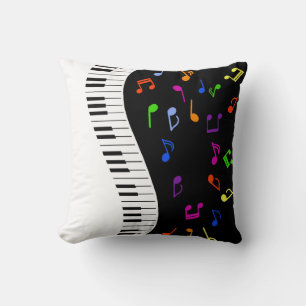 Musical Waves Throw Pillow