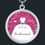 Musical Wedding Gown Bridesmaid Necklace<br><div class="desc">Wedding Keepsake Wedding Party Necklaces - to change background colour - click customize - click edit - choose last tool in drop down menu and choose from one of the colours shown or enter your rgb hex code for your custom wedding colour- to change font colour select the text you...</div>