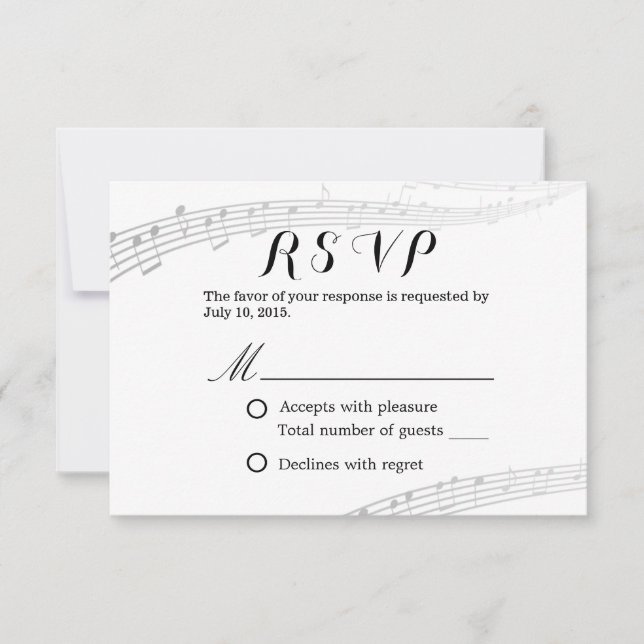 Musical Wedding Simple and Elegant RSVP Card (Front)