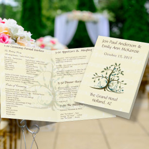 Musical Whimsical Tree Wedding Program