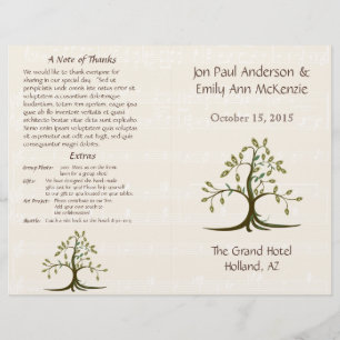 Musical Whispy Tree Wedding Program